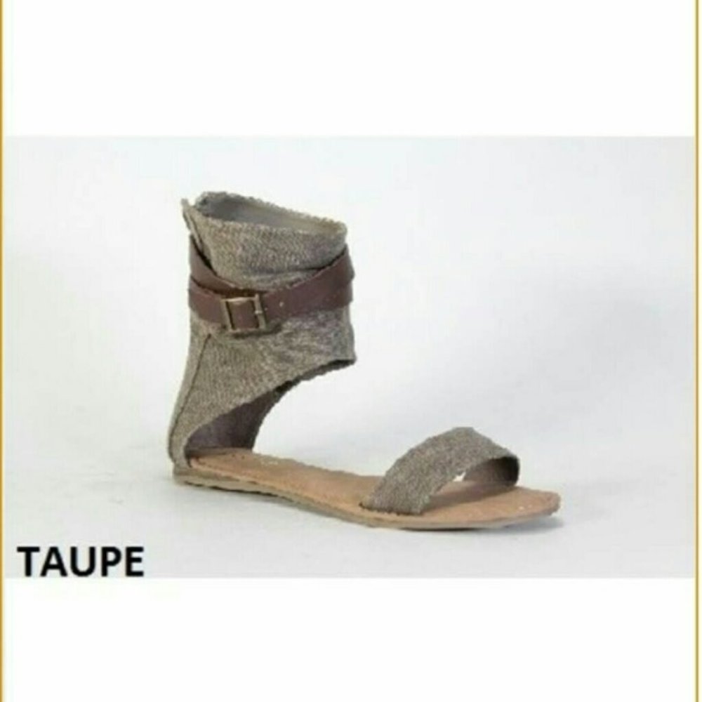 NEW - Women's Bamboo Open Toes Ankle Wrap Sandals